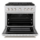 36 in. 5.2 cu. ft. Paramount Gas Range with 6 Burner DuoPro™ Cooktop and Convection Gas Oven with White Matte Door - (PSGRWM36) -