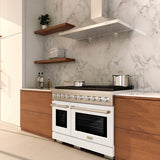 48 in. 6.7 cu. ft. Paramount Gas Range with 8 Burner DuoPro™ Cooktop and Dual Ovens with White Matte Doors - (PSGRWM48) -
