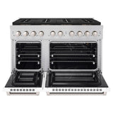 48 in. 6.7 cu. ft. Paramount Gas Range with 8 Burner DuoPro™ Cooktop and Dual Ovens with White Matte Doors - (PSGRWM48) -