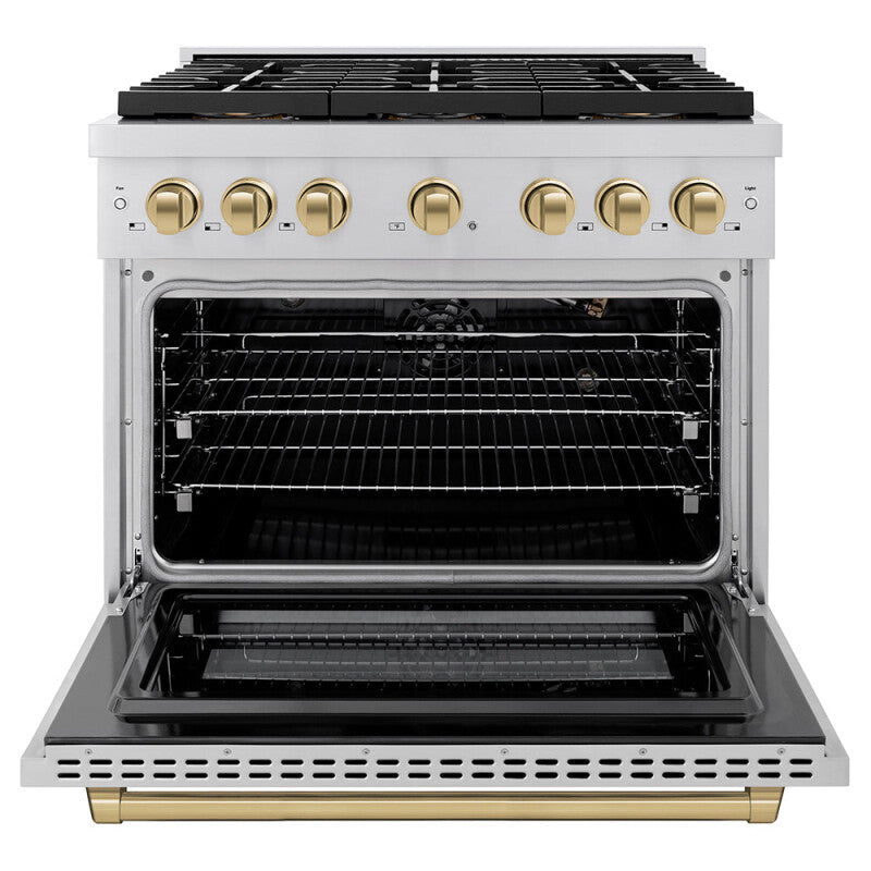 Autograph Edition 36 in. 5.2 cu. ft. Paramount Gas Range with 6 Burner DuoPro™ Cooktop and Convection Gas Oven - (PSGRZ36CB) -