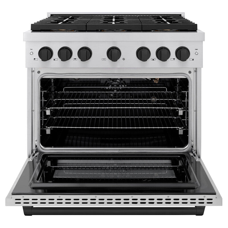 Autograph Edition 36 in. 5.2 cu. ft. Paramount Gas Range with 6 Burner DuoPro™ Cooktop and Convection Gas Oven - (PSGRZ36MB) -