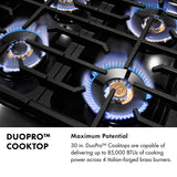 ZLINE Autograph Edition 30 in. 4.2 cu. ft. Paramount Gas Range with 4 Burner DuoPro™ Cooktop and Convection Gas Oven in Stainless Steel with White Matte Door and Polished Gold Accents (PSGRZ-WM-30-G) - (PSGRZWM30G) -