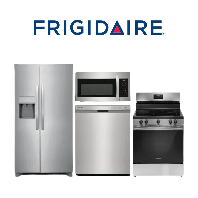 Frigidaire Modern Kitchen Collection – Refrigerator: FRSS2623AS | Range: FCRE3052BS | Dishwasher: FDPC4314AS | Microwave: FMOS1846BS