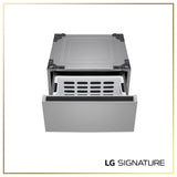 LG SIGNATURE WDP8P 29 Inch Laundry Pedestal Platinum Steel front view