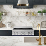 ZLINE 30 in. 4.0 cu. ft. Legacy Induction Range with 4 Element Cooktop and Electric Oven in DuraSnow® Stainless Steel and Black Matte Door (RAINDS-BLM-30) - (RAINDSBLM30) -