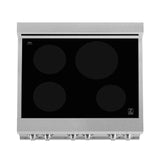 ZLINE 30 in. 4.0 cu. ft. Legacy Induction Range with 4 Element Cooktop and Electric Oven in DuraSnow® Stainless Steel and Black Matte Door (RAINDS-BLM-30) - (RAINDSBLM30) -