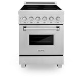 ZLINE 24 in. 2.8 cu. ft. Legacy Induction Range with 4 Element Cooktop and Electric Oven in Satin Stainless Steel (RAINDS-SN-24) - (RAINDSSN24) -