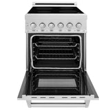 ZLINE 24 in. 2.8 cu. ft. Legacy Induction Range with 4 Element Cooktop and Electric Oven in Satin Stainless Steel (RAINDS-SN-24) - (RAINDSSN24) -