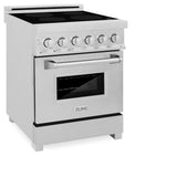 ZLINE 24 in. 2.8 cu. ft. Legacy Induction Range with 4 Element Cooktop and Electric Oven in Satin Stainless Steel (RAINDS-SN-24) - (RAINDSSN24) -