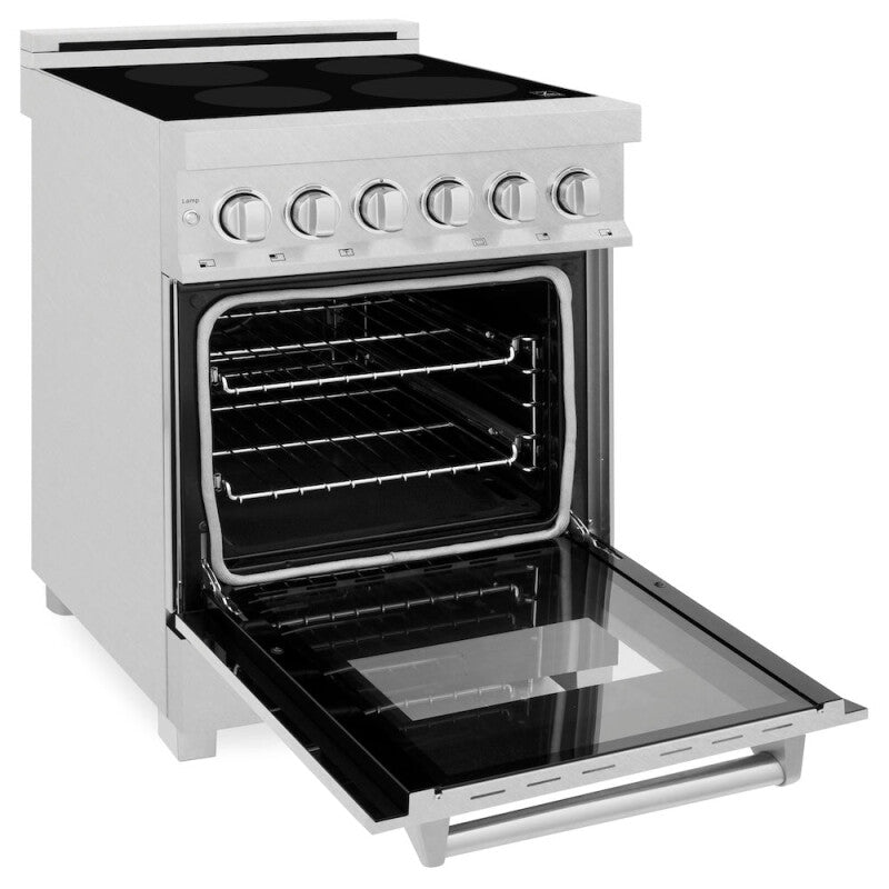 ZLINE 24 in. 2.8 cu. ft. Legacy Induction Range with 4 Element Cooktop and Electric Oven in Satin Stainless Steel (RAINDS-SN-24) - (RAINDSSN24) -