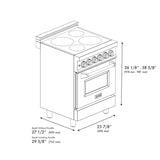 ZLINE 24 in. 2.8 cu. ft. Legacy Induction Range with 4 Element Cooktop and Electric Oven in Satin Stainless Steel (RAINDS-SN-24) - (RAINDSSN24) -