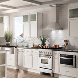 ZLINE 24 in. 2.8 cu. ft. Legacy Induction Range with 4 Element Cooktop and Electric Oven in Satin Stainless Steel and White Matte Door (RAINDS-WM-24) - (RAINDSWM24) -