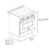 30" 4.0 cu. ft. Induction Range with a 4 Element Stove and Electric Oven - (RAINDSWM30) -