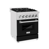 24" 2.8 cu. ft. Dual Fuel Range with Gas Stove and Electric Oven and Black Matte Door - (RASBLM24) -