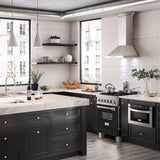 24" 2.8 cu. ft. Dual Fuel Range with Gas Stove and Electric Oven and Black Matte Door - (RASBLM24) -