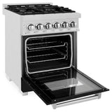 24" 2.8 cu. ft. Dual Fuel Range with Gas Stove and Electric Oven and Black Matte Door - (RASBLM24) -