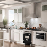 24" 2.8 cu. ft. Dual Fuel Range with Gas Stove and Electric Oven and Black Matte Door - (RASBLM24) -