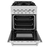 24" 2.8 cu. ft. Dual Fuel Range with Gas Stove and Electric Oven - (RASSN24) -
