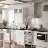 24" 2.8 cu. ft. Dual Fuel Range with Gas Stove and Electric Oven in DuraSnow® (RAS-24) - DuraSnow® With Brass Burners - (RASSNBR24) -