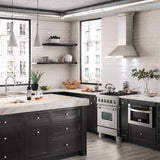 24" 2.8 cu. ft. Dual Fuel Range with Gas Stove and Electric Oven in DuraSnow® (RAS-24) - DuraSnow® With Brass Burners - (RASSNBR24) -