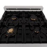24" 2.8 cu. ft. Dual Fuel Range with Gas Stove and Electric Oven in DuraSnow® (RAS-24) - DuraSnow® With Brass Burners - (RASSNBR24) -