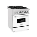 24" 2.8 cu. ft. Dual Fuel Range with Gas Stove and Electric Oven in DuraSnow® Stainless Steel (RAS-24) - DuraSnow® With Matte Door - (RASWM24) -