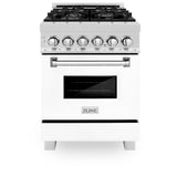 24" 2.8 cu. ft. Dual Fuel Range with Gas Stove and Electric Oven in DuraSnow® Stainless Steel (RAS-24) - DuraSnow® With Matte Door - (RASWM24) -
