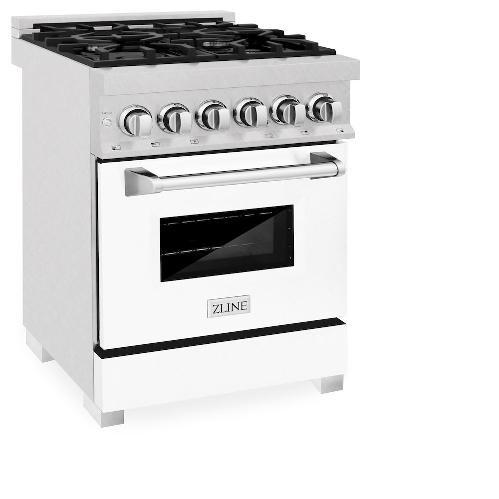 24" 2.8 cu. ft. Dual Fuel Range with Gas Stove and Electric Oven in DuraSnow® Stainless Steel (RAS-24) - DuraSnow® With Matte Door - (RASWM24) -