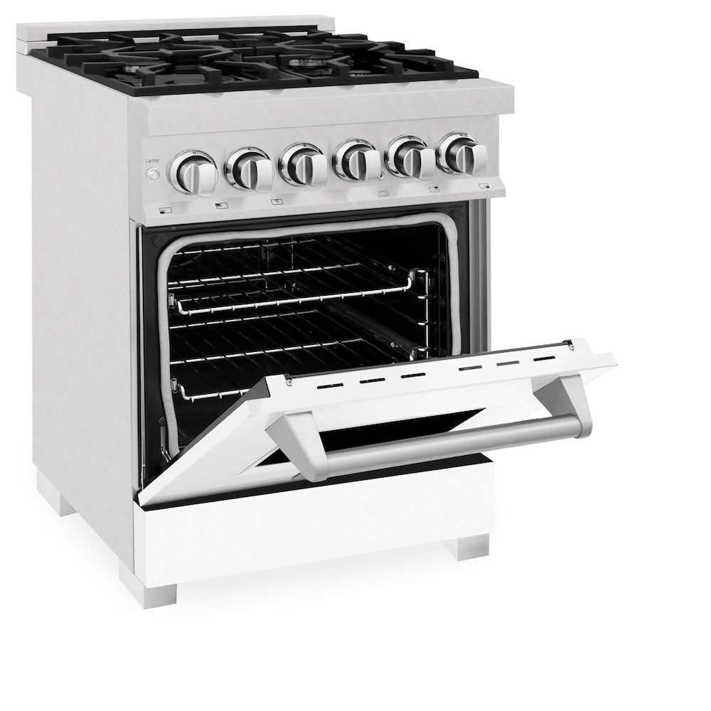 24" 2.8 cu. ft. Dual Fuel Range with Gas Stove and Electric Oven in DuraSnow® Stainless Steel (RAS-24) - DuraSnow® With Matte Door - (RASWM24) -