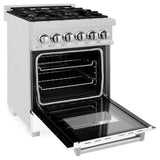 24" 2.8 cu. ft. Dual Fuel Range with Gas Stove and Electric Oven in DuraSnow® Stainless Steel (RAS-24) - DuraSnow® With Matte Door - (RASWM24) -