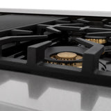 AutographEdition 48 in. 6.0 cu. ft. Dual Fuel Range with Gas Stove and Electric Oven in Fingerprint Resistant Stainless Steel with Black Matte Door and Champagne Bronze Accents - (RASZBLM48CB) -