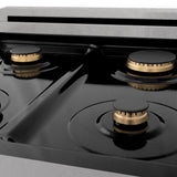 ZLINE Autograph Edition 24 in. 2.8 cu. ft. Legacy Dual Fuel Range with 4 Burner Gas Cooktop and Electric Convection Oven in DuraSnow® Stainless Steel with White Matte Door and Matte Black Accents (RASZ-WM-24-MB) - (RASZWM24MB) -