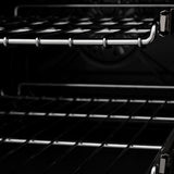 ZLINE Autograph Edition 36 in. 4.6 cu. ft. Legacy Dual Fuel Range with 6 Burner Gas Cooktop and Electric Convection Oven in Stainless Steel with Black Matte Door and Champagne Bronze Accents (RAZ-BLM-36-CB) - (RAZBLM36CB) -