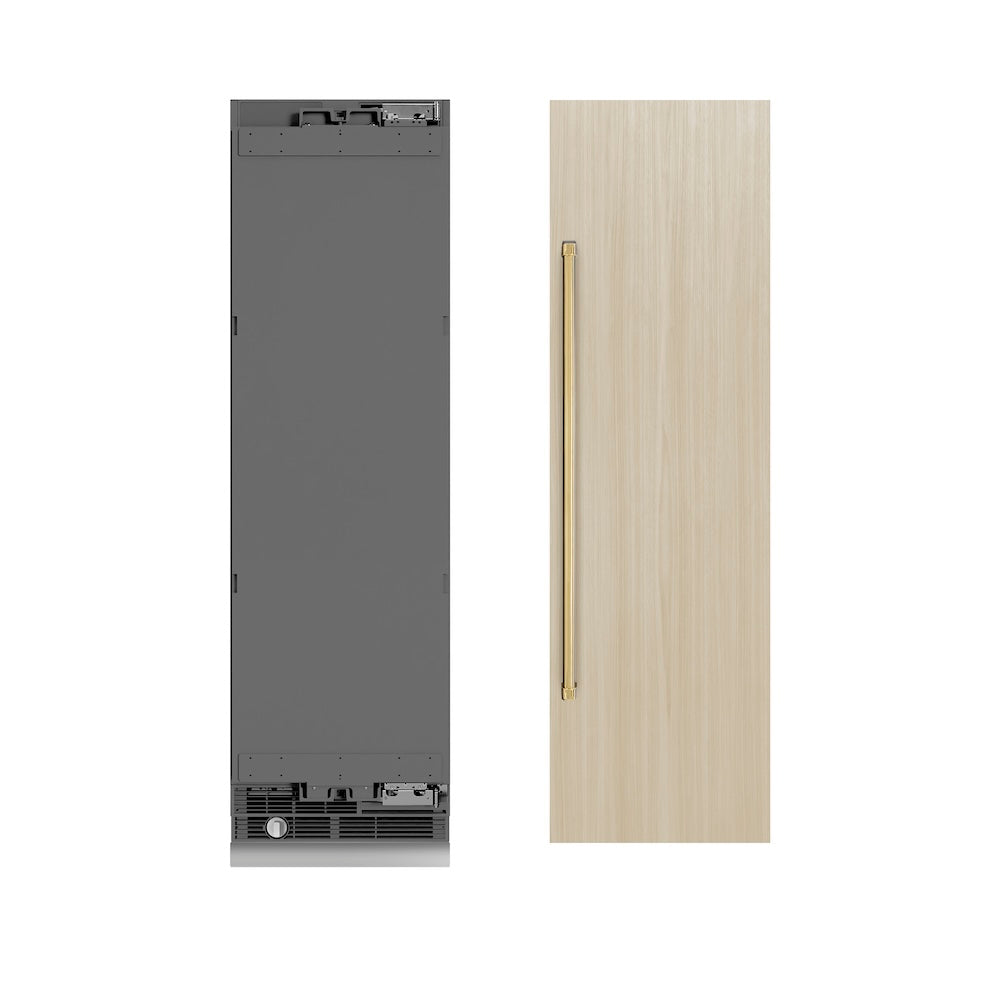 ZLINE Autograph Edition 24 in. 12.5 cu. ft. Panel Ready Column Refrigerator with Graphite Gray Interior and Polished Gold Accents (RBCRVZ-24-G) - (RBCRVZ24G) -