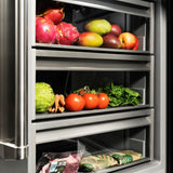 ZLINE Autograph Edition 24 in. 12.5 cu. ft. Panel Ready Column Refrigerator with Graphite Gray Interior and Matte Black Accents (RBCRVZ-24-MB) - (RBCRVZ24MB) -