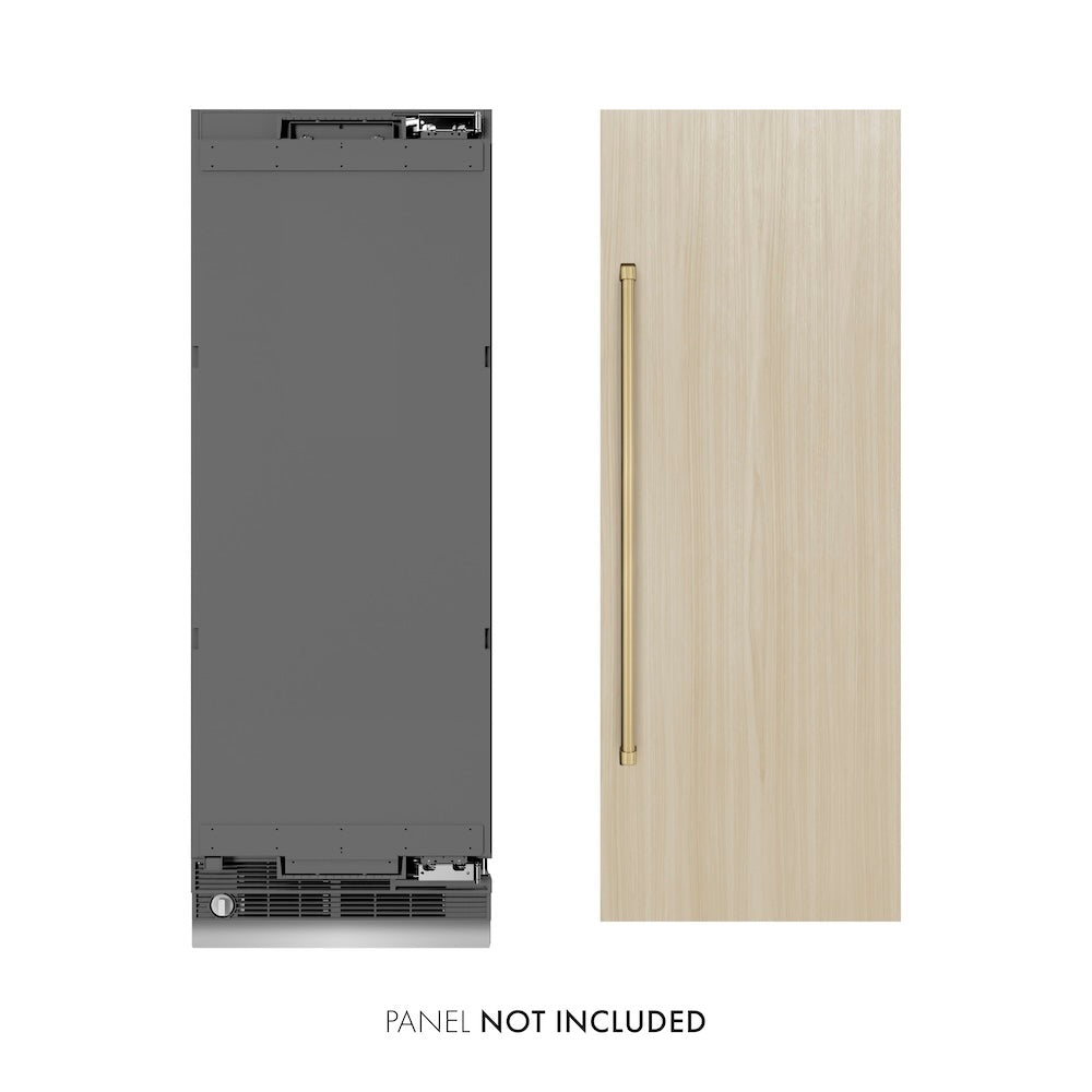 ZLINE Autograph Edition 30 in. 16.7 cu. ft. Panel Ready Column Refrigerator with Graphite Gray Interior and Champagne Bronze Accents (RBCRVZ-30-CB) - (RBCRVZ30CB) -