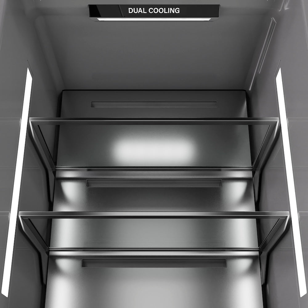 ZLINE Autograph Edition 30 in. 16.7 cu. ft. Panel Ready Column Refrigerator with Graphite Gray Interior and Champagne Bronze Accents (RBCRVZ-30-CB) - (RBCRVZ30CB) -