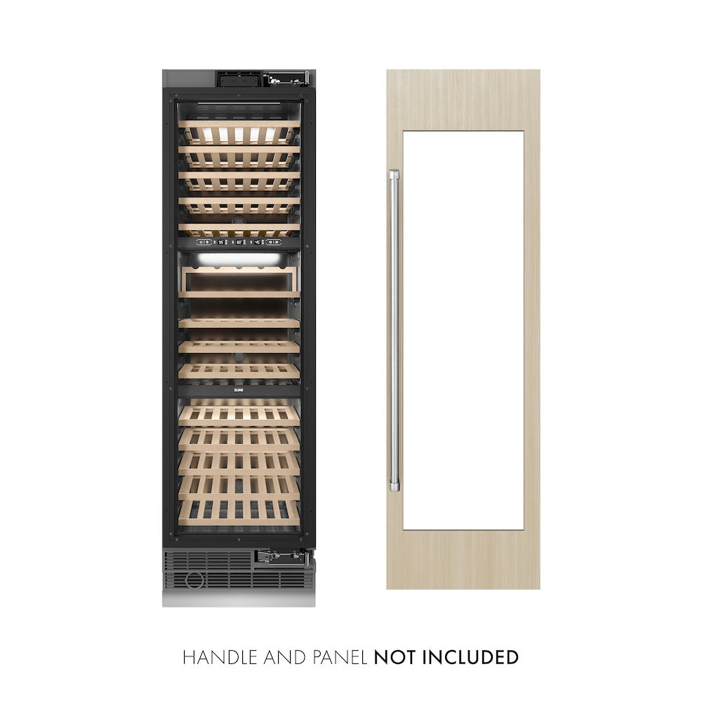 ZLINE 24 in. 12.4 cu. ft. Triple Zone 100 Bottle Panel Ready Column Wine Cooler (RBCWV-24) - (RBCWV24) -