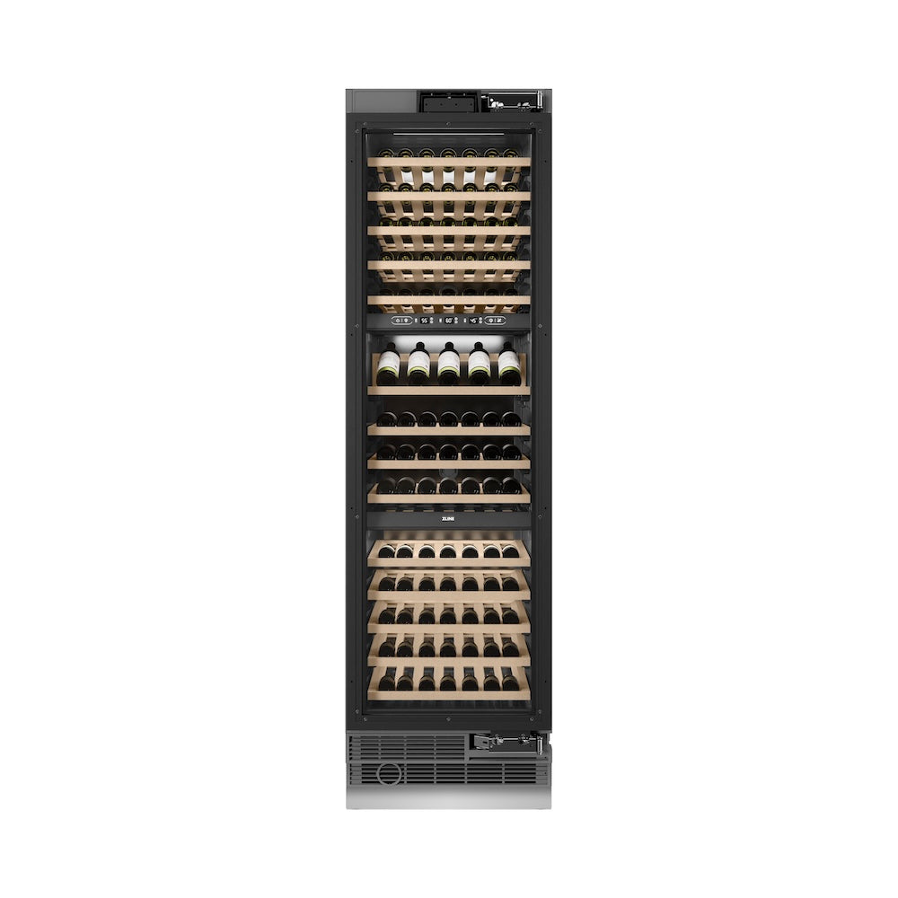 ZLINE 24 in. 12.4 cu. ft. Triple Zone 100 Bottle Panel Ready Column Wine Cooler (RBCWV-24) - (RBCWV24) -