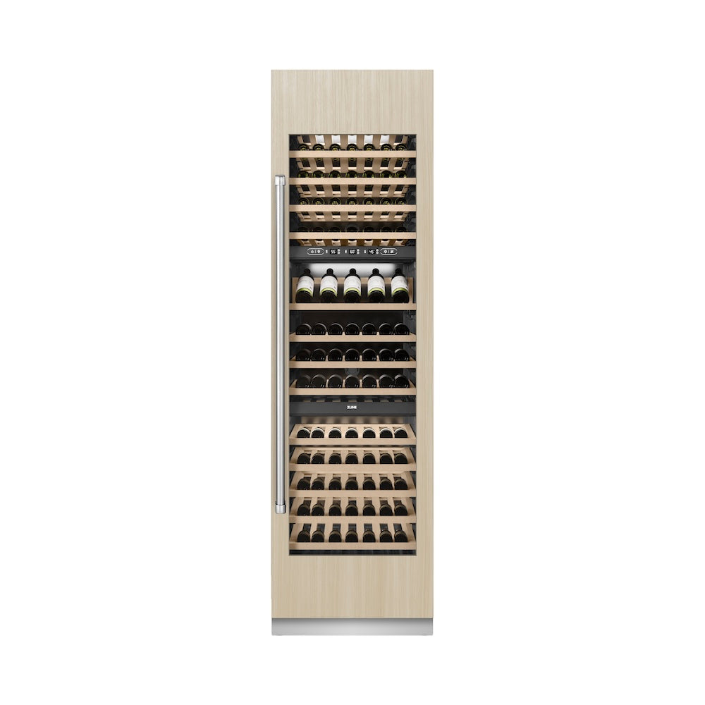 ZLINE 24 in. 12.4 cu. ft. Triple Zone 100 Bottle Panel Ready Column Wine Cooler (RBCWV-24) - (RBCWV24) -
