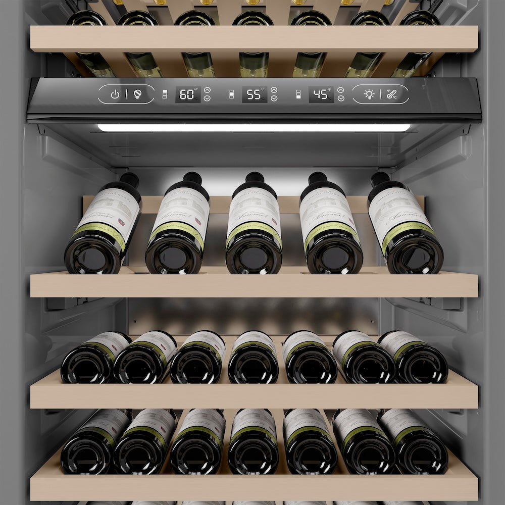 ZLINE 24 in. 12.4 cu. ft. Triple Zone 100 Bottle Panel Ready Column Wine Cooler (RBCWV-24) - (RBCWV24) -