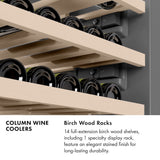 ZLINE 18 in. 9.0 cu. ft. Triple Zone 68 Bottle Panel Ready Left Hinge Column Wine Cooler (RBCWVL-18) - (RBCWVL18) -