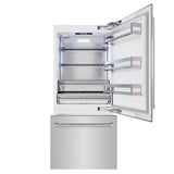 ZLINE 36 in. 19.8 cu. ft. Built-In Bottom Freezer Refrigerator with Water Dispenser and Ice Maker in Stainless Steel (RBIT-304-36) - (RBIT30436) -