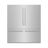 ZLINE 72 in. 39.6 cu. ft. French Door Built-In Bottom Freezer Refrigerator with Water Dispensers and Ice Makers in Stainless Steel (RBIT-304-72) - (RBIT30472) -