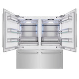 ZLINE 72 in. 39.6 cu. ft. French Door Built-In Bottom Freezer Refrigerator with Water Dispensers and Ice Makers in Stainless Steel (RBIT-304-72) - (RBIT30472) -