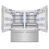 ZLINE 72 in. 39.6 cu. ft. French Door Built-In Bottom Freezer Refrigerator with Water Dispensers and Ice Makers in Stainless Steel (RBIT-304-72) - (RBIT30472) -