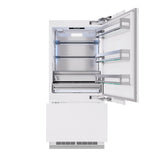 ZLINE 36 in. 19.8 cu. ft. Panel Ready Built-In Bottom Freezer Refrigerator with Water Dispenser and Ice Maker (RBIT-36) - (RBIT36) -