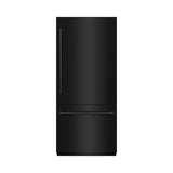 ZLINE 36 in. 19.8 cu. ft. Built-In Bottom Freezer Refrigerator with Water Dispenser and Ice Maker in Black Stainless Steel (RBIT-BS-36) - (RBITBS36) -
