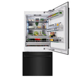 ZLINE 36 in. 19.8 cu. ft. Built-In Bottom Freezer Refrigerator with Water Dispenser and Ice Maker in Black Stainless Steel (RBIT-BS-36) - (RBITBS36) -