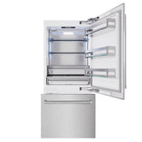 ZLINE 36 in. 19.8 cu. ft. Built-In Bottom Freezer Refrigerator with Water Dispenser and Ice Maker in DuraSnow® Stainless Steel (RBIT-SN-36) - (RBITSN36) -